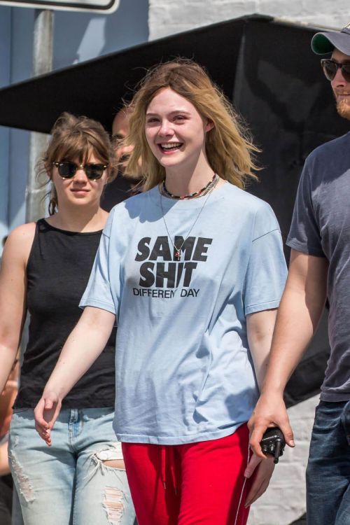 Elle Fanning Stills on the Set of I Think We