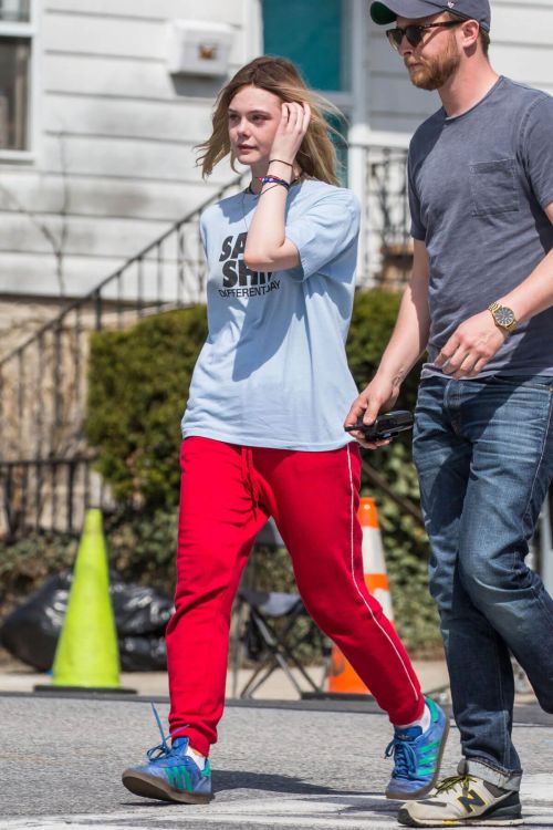 Elle Fanning Stills on the Set of I Think We