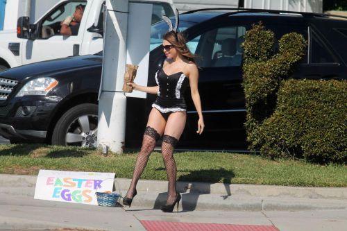 Erika Jordan Stills Shooting a Easter Bunny Skit in Los Angeles 12
