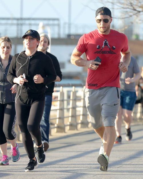 Hilary Duff Stills Out Jogging on Hudson River in New York 12