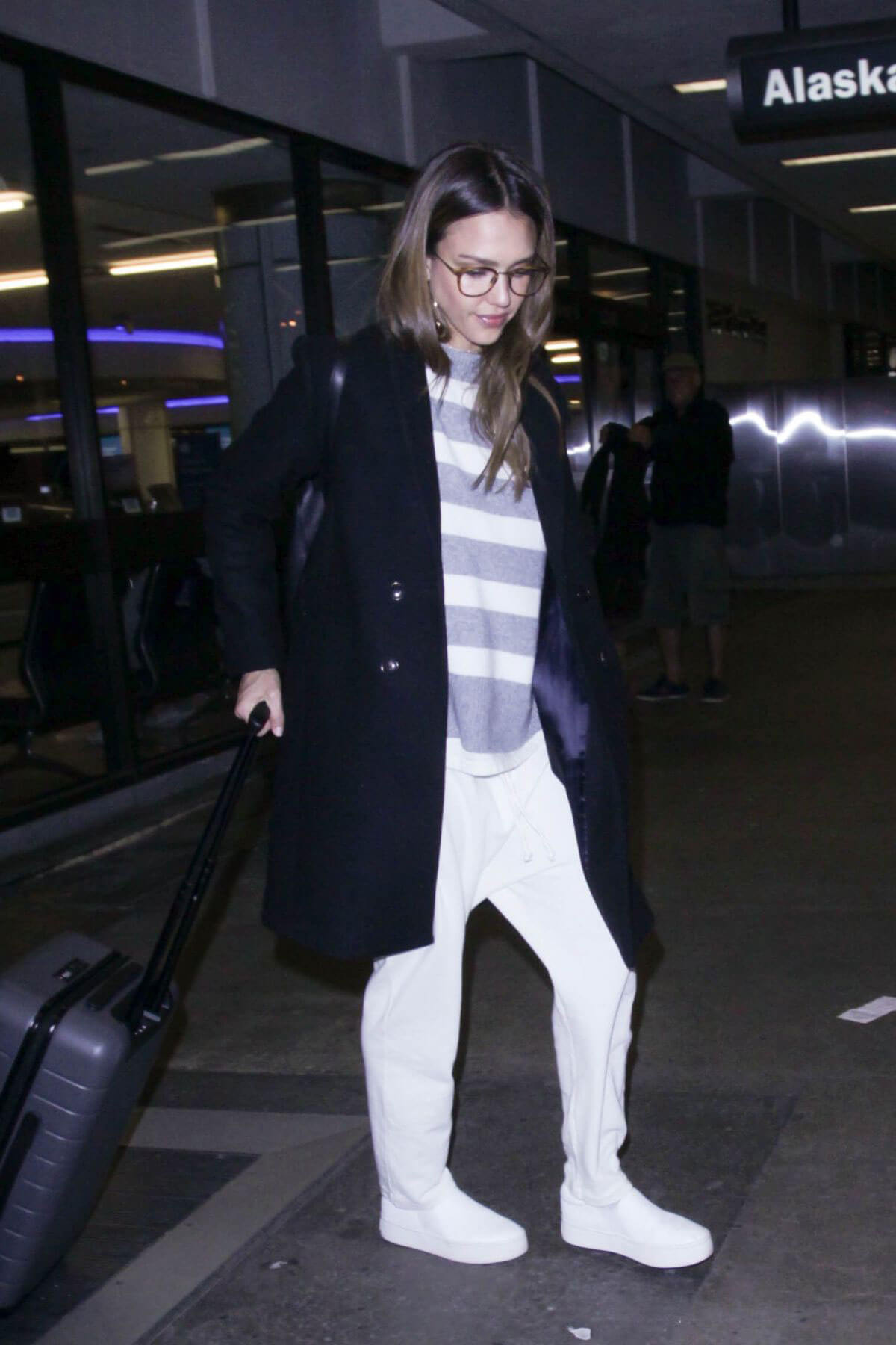 Jessica Alba at Los Angeles International Airport