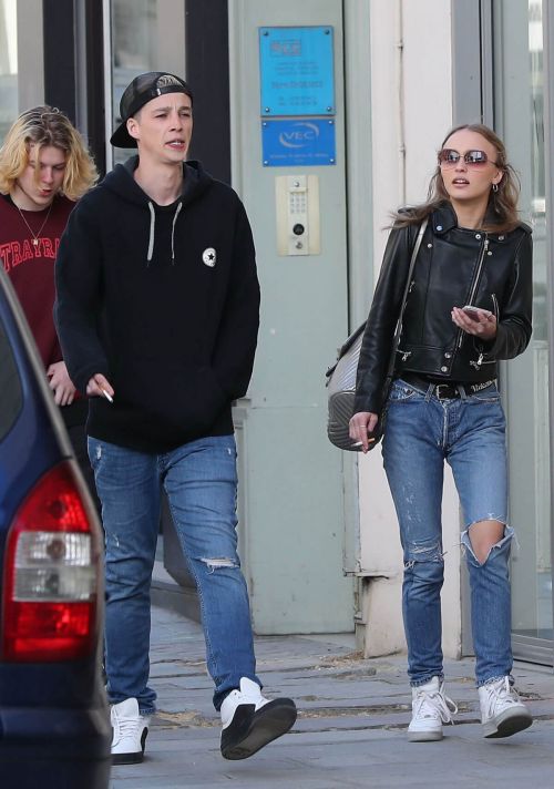 Lily-Rose Depp and her Boyfriend Ash Stymest Out in Paris 4