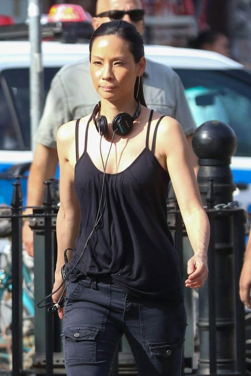 Lucy Liu Stills on the Set of Elementary in West Village