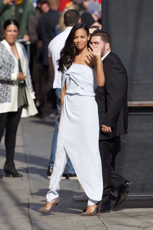 Zoe Saldana Stills at Jimmy Kimmel Live in Los Angeles 9