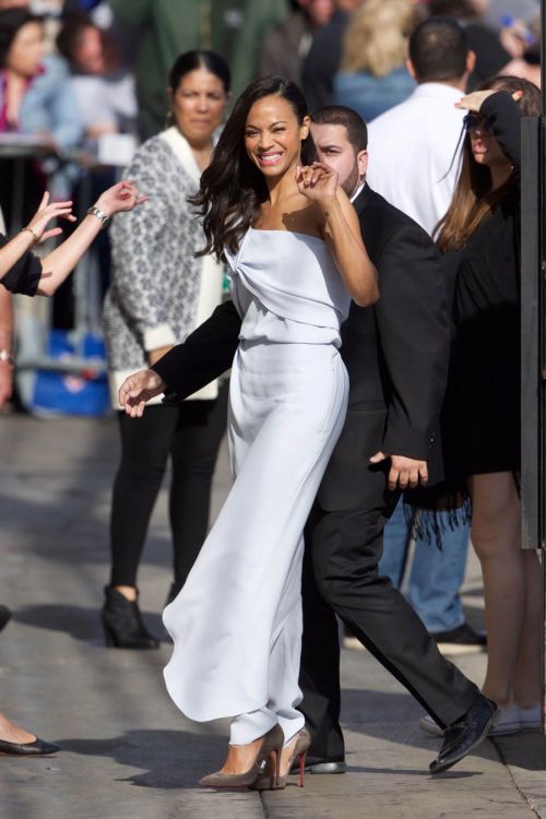 Zoe Saldana Stills at Jimmy Kimmel Live in Los Angeles 11