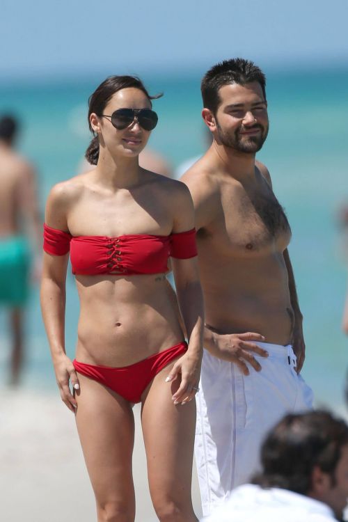 Cara Santana in Bikini and Jesse Metcalfe at a Beach in Miami 4