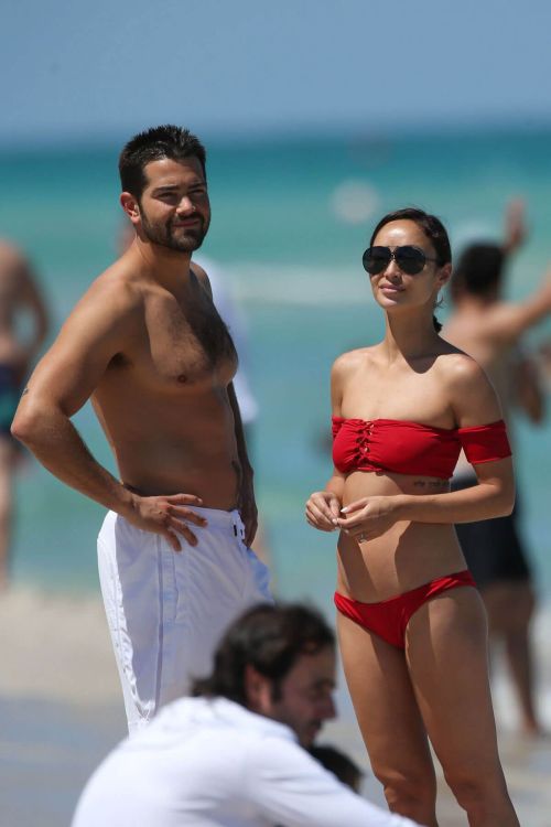Cara Santana in Bikini and Jesse Metcalfe at a Beach in Miami 7