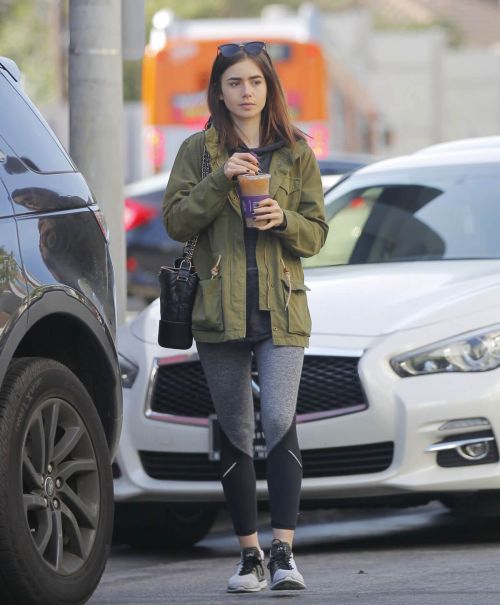 Lily Collins Leaves a Coffee Bean in Los Angeles 1