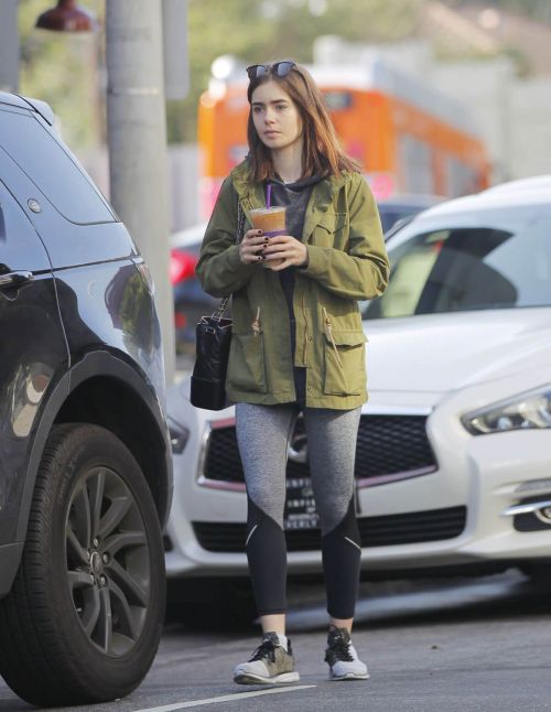 Lily Collins Leaves a Coffee Bean in Los Angeles 3