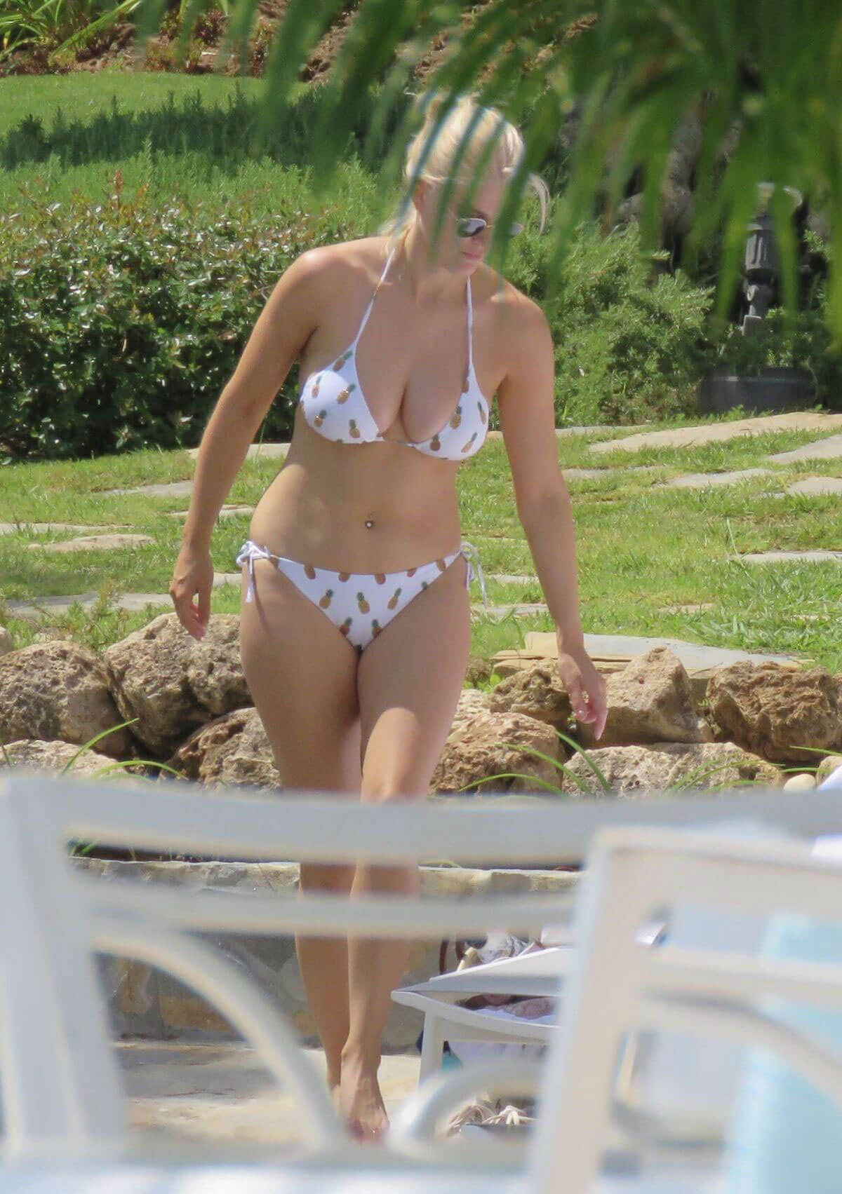 Ashley James in Bikini at a Pool in Marbella