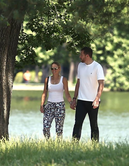 Caroline Wozniacki and David Lee Out for Lunch at Chalet Des Iles in Paris