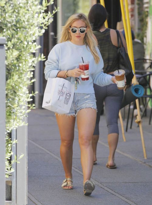 Hilary Duff in Denim Shorts Out in Beverly Hills 9