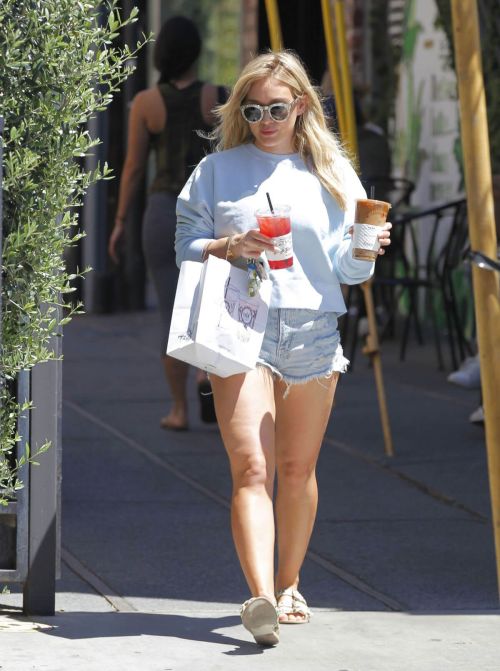 Hilary Duff in Denim Shorts Out in Beverly Hills 10