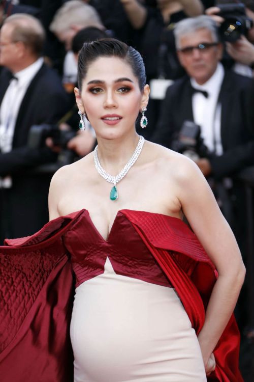 Pregnant Araya A. Hargate at The Meyerowitz Stories Premiere at 70th Annual Cannes Film Festival 11