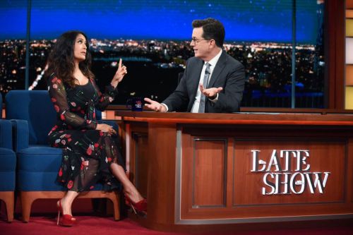 Salma Hayek at Late Show with Stephen Colbert 1