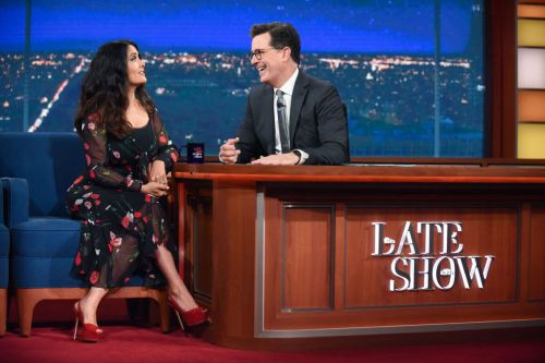 Salma Hayek at Late Show with Stephen Colbert 2