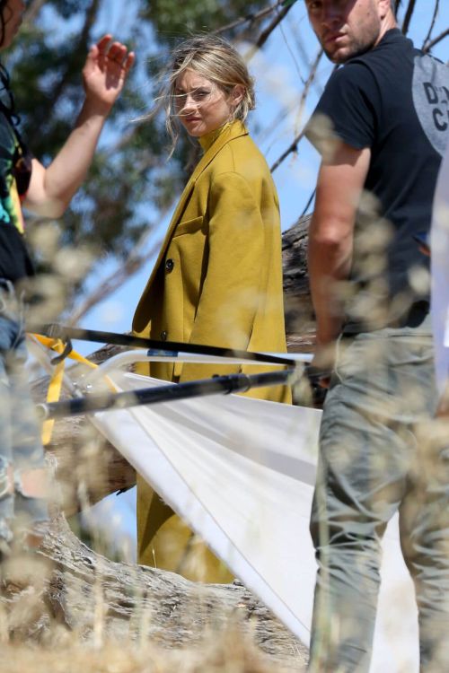 Shailene Woodley on the Set of a Photoshoot at Elysian Park in Los Angeles