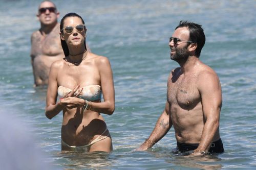 Alessandra Ambrosio Stills in Bikini on the Beach in Mykonos 8