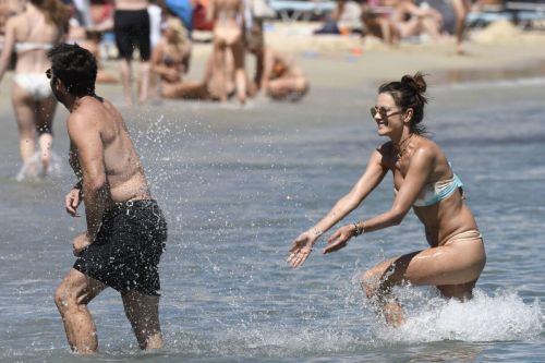 Alessandra Ambrosio Stills in Bikini on the Beach in Mykonos 15