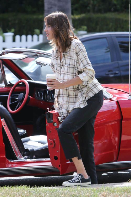 Alexa Chung with Spider-man in a Red 