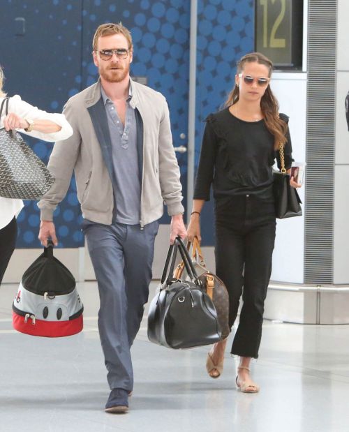 Alicia Vikander and Michael Fassbender Stills Departing from Toronto Pearson International Airport 2