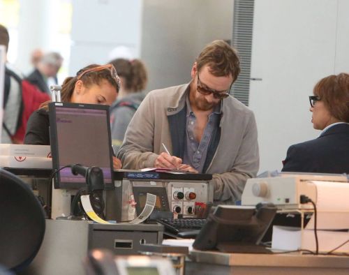 Alicia Vikander and Michael Fassbender Stills Departing from Toronto Pearson International Airport 5