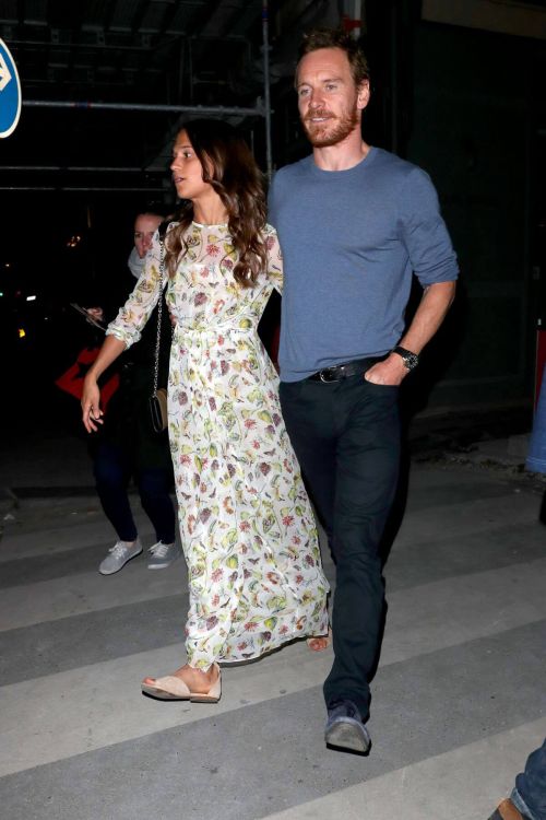 Alicia Vikander and Michael Fassbender Stills Out in Paris