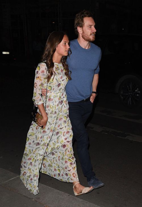 Alicia Vikander and Michael Fassbender Stills Out in Paris 7