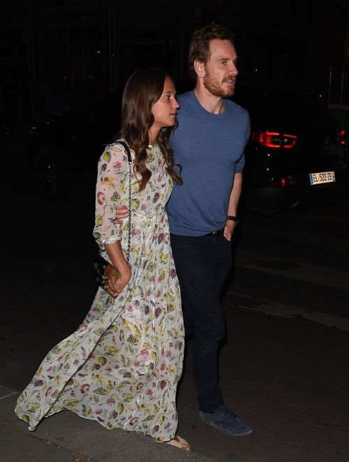 Alicia Vikander and Michael Fassbender Stills Out in Paris 8