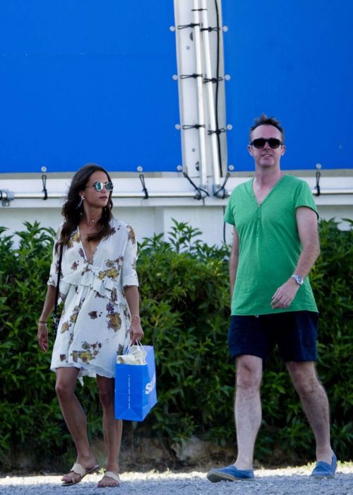 Alicia Vikander and Michael Fassbender Stills out Shopping in Ibiza 2