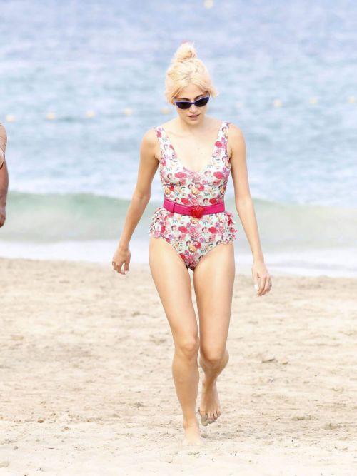 Ashley James and Pixie Lott Photos in Swimsuits on the Beach in Ibiza 6