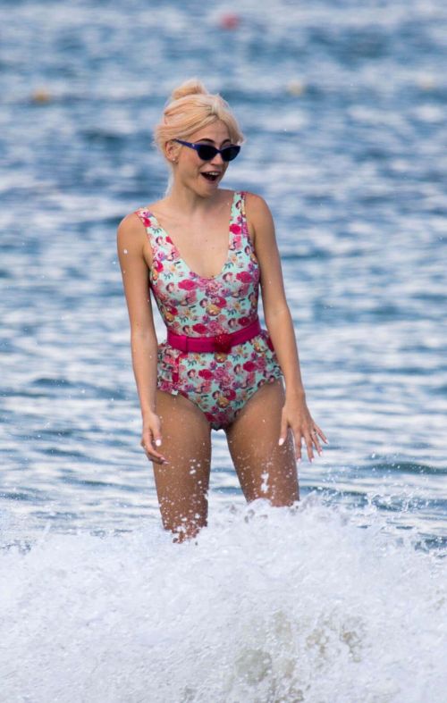 Ashley James and Pixie Lott Photos in Swimsuits on the Beach in Ibiza 14