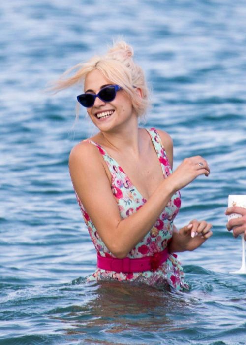 Ashley James and Pixie Lott Photos in Swimsuits on the Beach in Ibiza 16