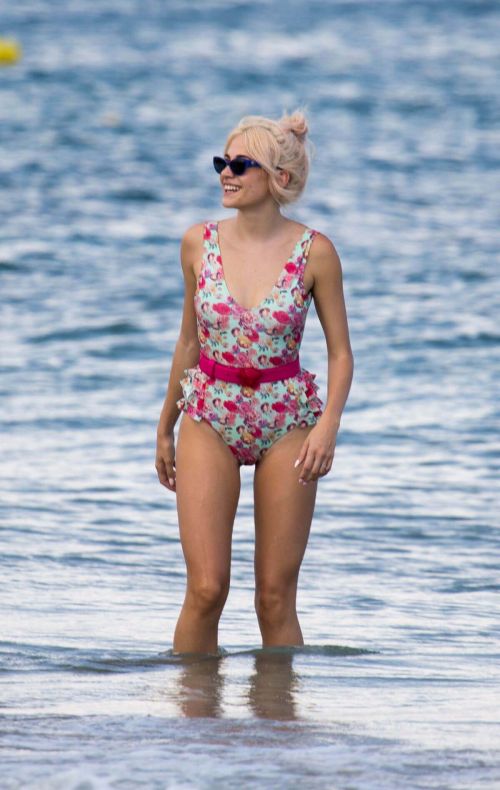 Ashley James and Pixie Lott Photos in Swimsuits on the Beach in Ibiza 17