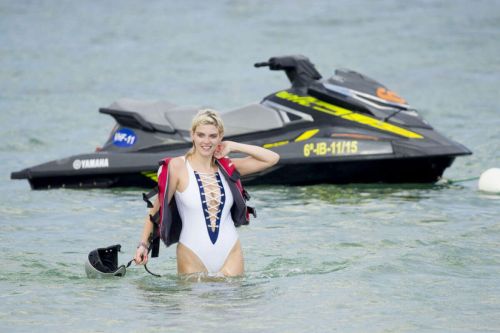 Ashley James in Swimsuit at a Beach in Ibiza Photos 4