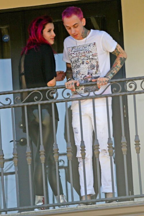 Bella Thorne and Her Boyfriend Rapper Blackbear on the Balcony of Their Hotel in Los Angeles 1
