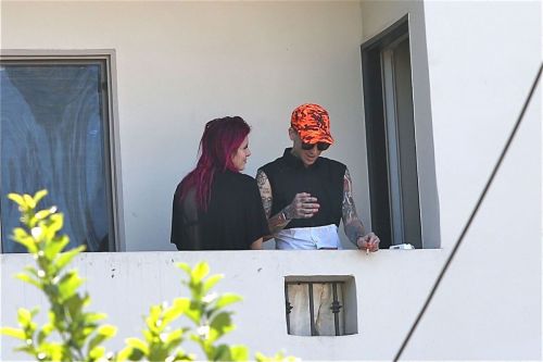 Bella Thorne and Her Boyfriend Rapper Blackbear on the Balcony of Their Hotel in Los Angeles 9
