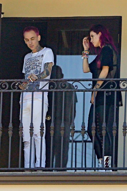 Bella Thorne and Her Boyfriend Rapper Blackbear on the Balcony of Their Hotel in Los Angeles 10