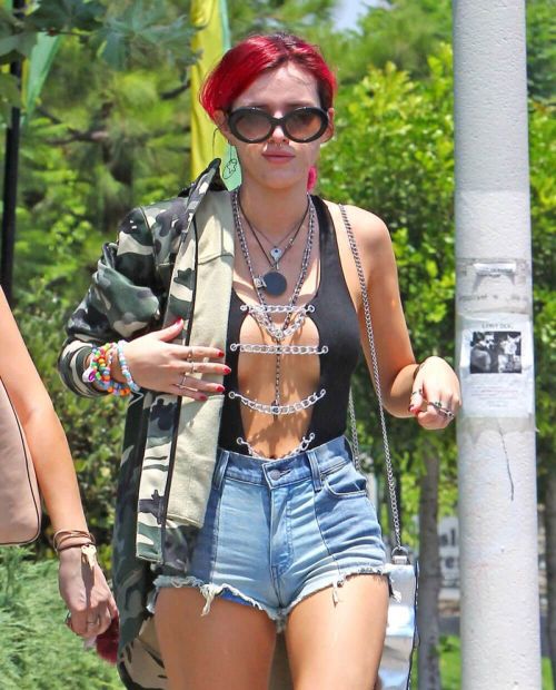 Bella Thorne Stills in Cutoff and Open-front Vest Out in Los Angeles 15