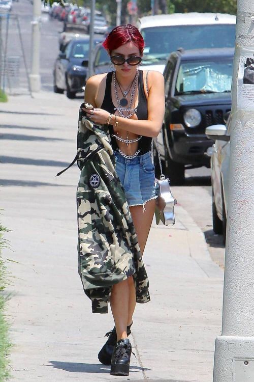 Bella Thorne Stills in Cutoff and Open-front Vest Out in Los Angeles 25