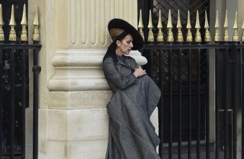 Celine Dion Stills on the Set of a Photoshoot at Palais Royal in Paris 3