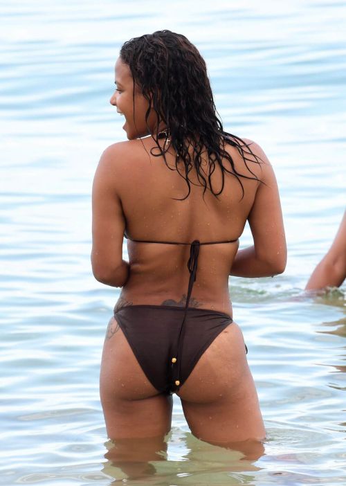 Christina Milian Stills in Bikini on the Beach in Miami 1