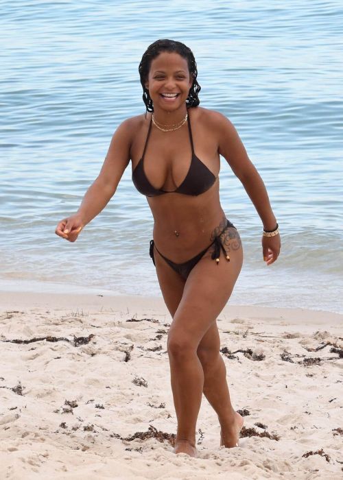 Christina Milian Stills in Bikini on the Beach in Miami 3