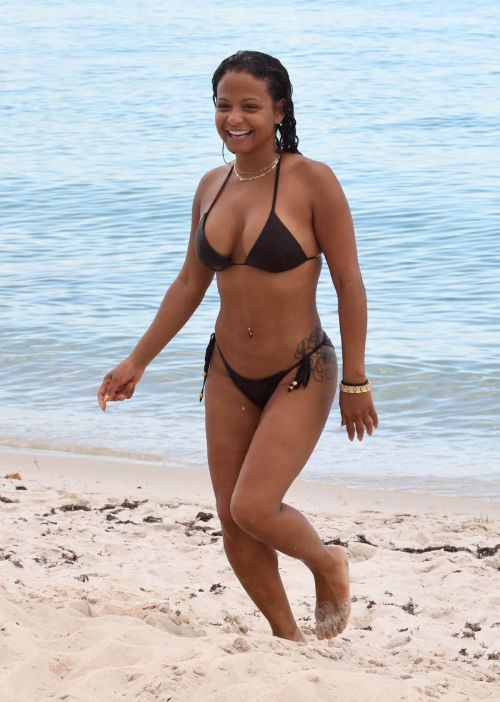 Christina Milian Stills in Bikini on the Beach in Miami 4