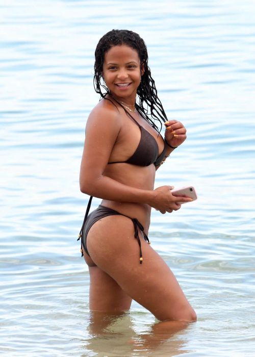 Christina Milian Stills in Bikini on the Beach in Miami 23