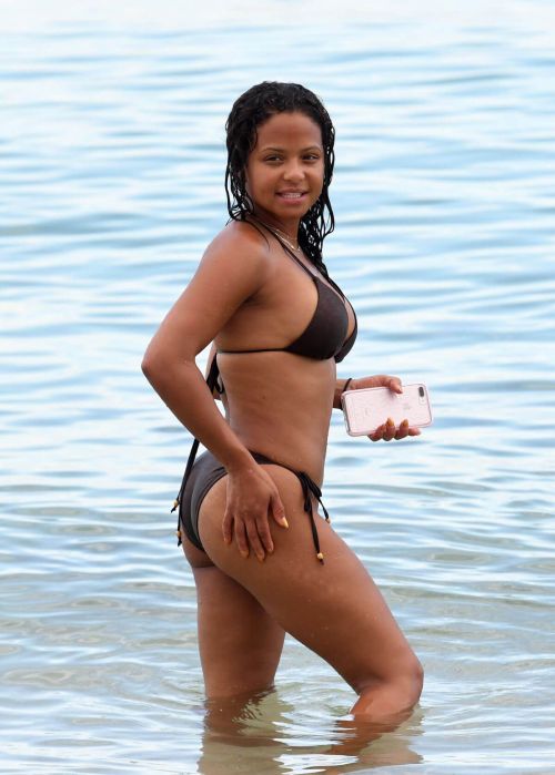 Christina Milian Stills in Bikini on the Beach in Miami 28