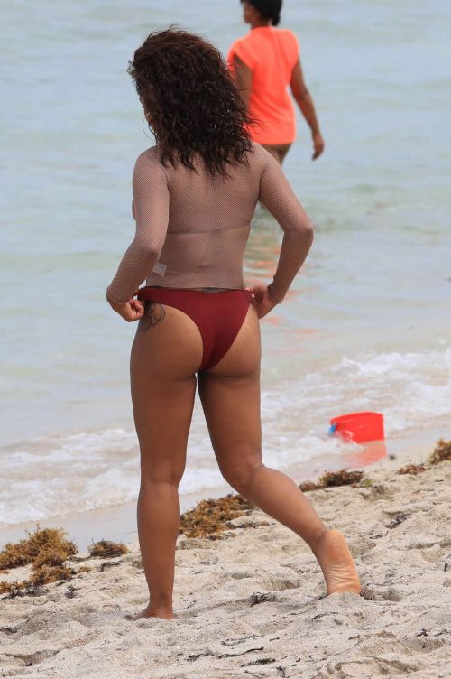 Christina Milian Stills in Bikini on the Beach in Miami Images 3