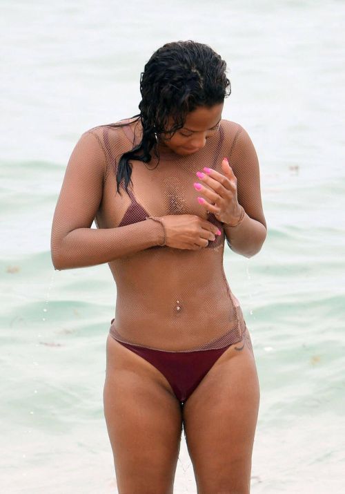 Christina Milian Stills in Bikini on the Beach in Miami Images 9