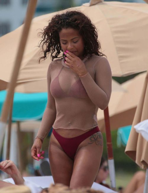 Christina Milian Stills in Bikini on the Beach in Miami Images 14