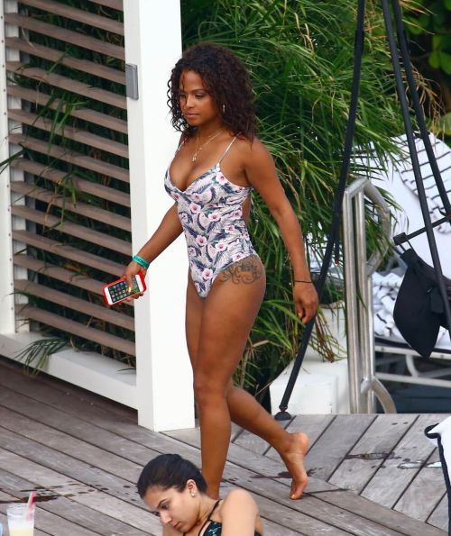 Christina Milian Stills in Swimsuit at Her Hotel in Miami 10